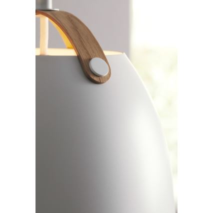 Halo Design 734870 - Pendente em cabo OSLO 1xE27/40W/230V Ø 40 cm branco/carvalho