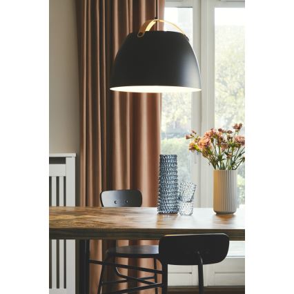 Halo Design 734887 - Lustre suspenso em cabo OSLO 1xE27/40W/230V Ø 40 cm preto/carvalho