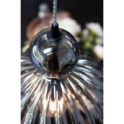 Halo Design 737338 - Lustre suspenso em cabo BALL BALL 1xE27/40W/230V Ø 32 cm cinzento fumado