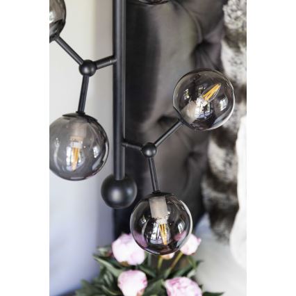 Halo Design 738854 - Lustre em cabo ATOM 6xG9/28W/230V Ø 30 cm preto/fumê