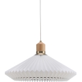 Halo Design 744268 - Lustre suspenso por cabo PARIS 1xE27/60W/230V diâmetro 56 cm branco/latão/carvalho