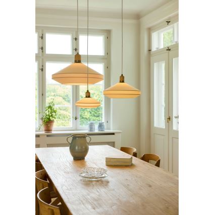 Halo Design 744305 - Lustre suspenso por cabo PARIS 1xE27/40W/230V Ø 56 cm creme/latão/carvalho