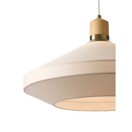 Halo Design 744305 - Lustre suspenso por cabo PARIS 1xE27/40W/230V Ø 56 cm creme/latão/carvalho