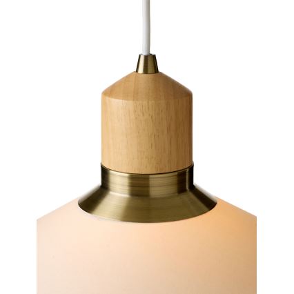 Halo Design 744305 - Lustre suspenso por cabo PARIS 1xE27/40W/230V Ø 56 cm creme/latão/carvalho