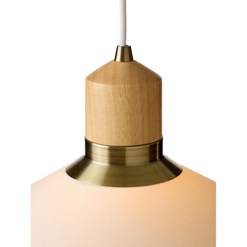 Halo Design 744305 - Lustre suspenso por cabo PARIS 1xE27/40W/230V Ø 56 cm creme/latão/carvalho
