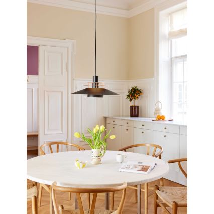 Halo Design 744503 - Lustre suspenso por cabo RIVOLI 1xE27/40W/230V, Ø 50 cm, preto/cobre