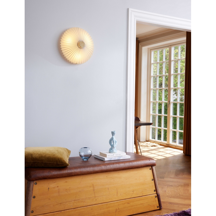 Halo Design 745081 - Aplique de parede PARIS 3xG9/28W/230V Ø 40 cm branco/latão/carvalho