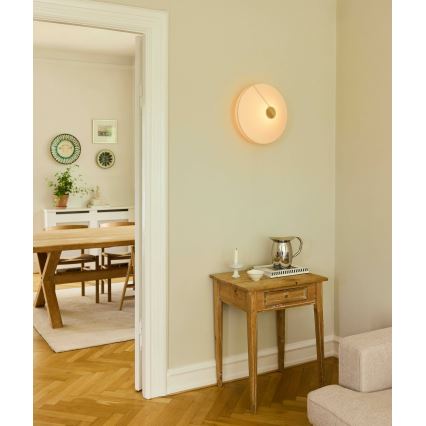 Halo Design 745111 - Aplique de parede PARIS 1xE27/40W/230V Ø 56 cm creme/carvalho