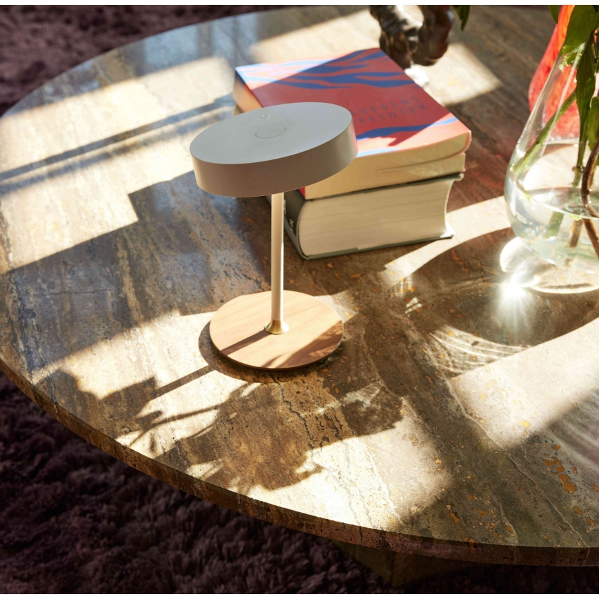Halo Design 745760 - Lâmpada de mesa recarregável dimerizável LED ON THE MOVE LED/2,5W/4000 mAh branco/madeira