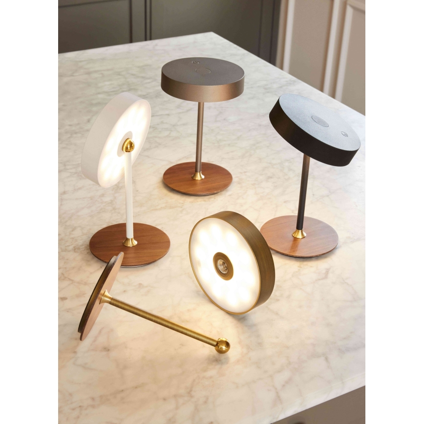 Halo Design 745760 - Lâmpada de mesa recarregável dimerizável LED ON THE MOVE LED/2,5W/4000 mAh branco/madeira