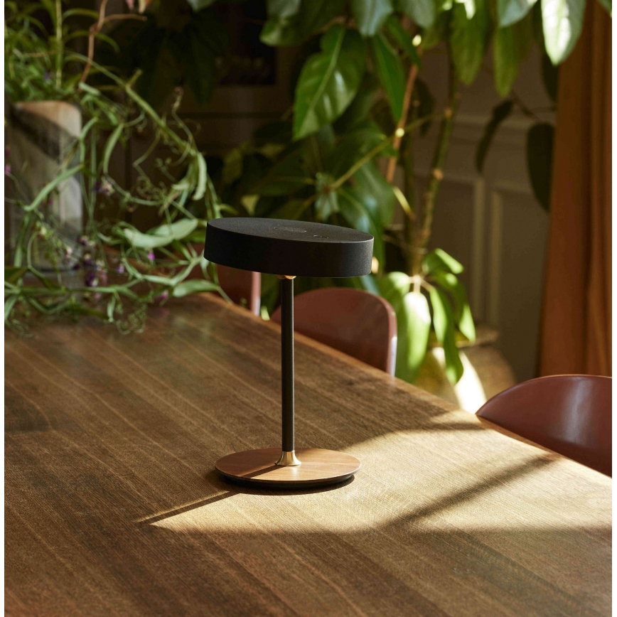 Halo Design 745777 - Lâmpada de mesa recarregável com dimmer LED ON THE MOVE LED/2,5W/4000 mAh preto/madeira