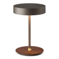 Halo Design 745791 - Candeeiro de mesa LED recarregável e dimerizável ON THE MOVE LED/2,5W/4000 mAh cinzento/madeira