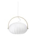 Halo Design 746347 - Pendente em cabo DC 1xE27/40W/230V Ø 40 cm branco/carvalho