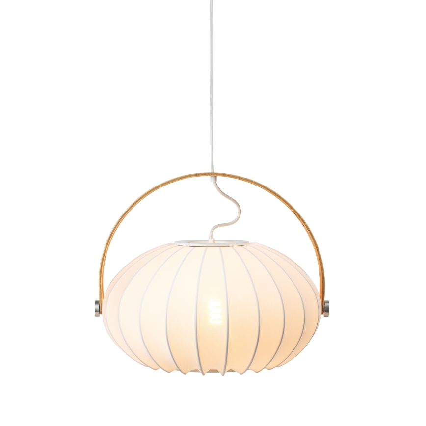 Halo Design 746347 - Pendente em cabo DC 1xE27/40W/230V Ø 40 cm branco/carvalho
