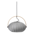 Halo Design 746354 - Lustre suspenso em cabo DC 1xE27/40W/230V Ø 40 cm cinzento/carvalho