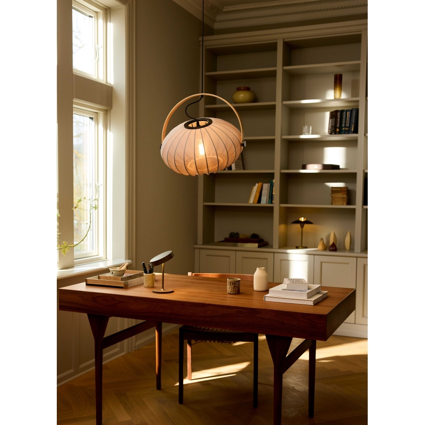 Halo Design 746354 - Lustre suspenso em cabo DC 1xE27/40W/230V Ø 40 cm cinzento/carvalho