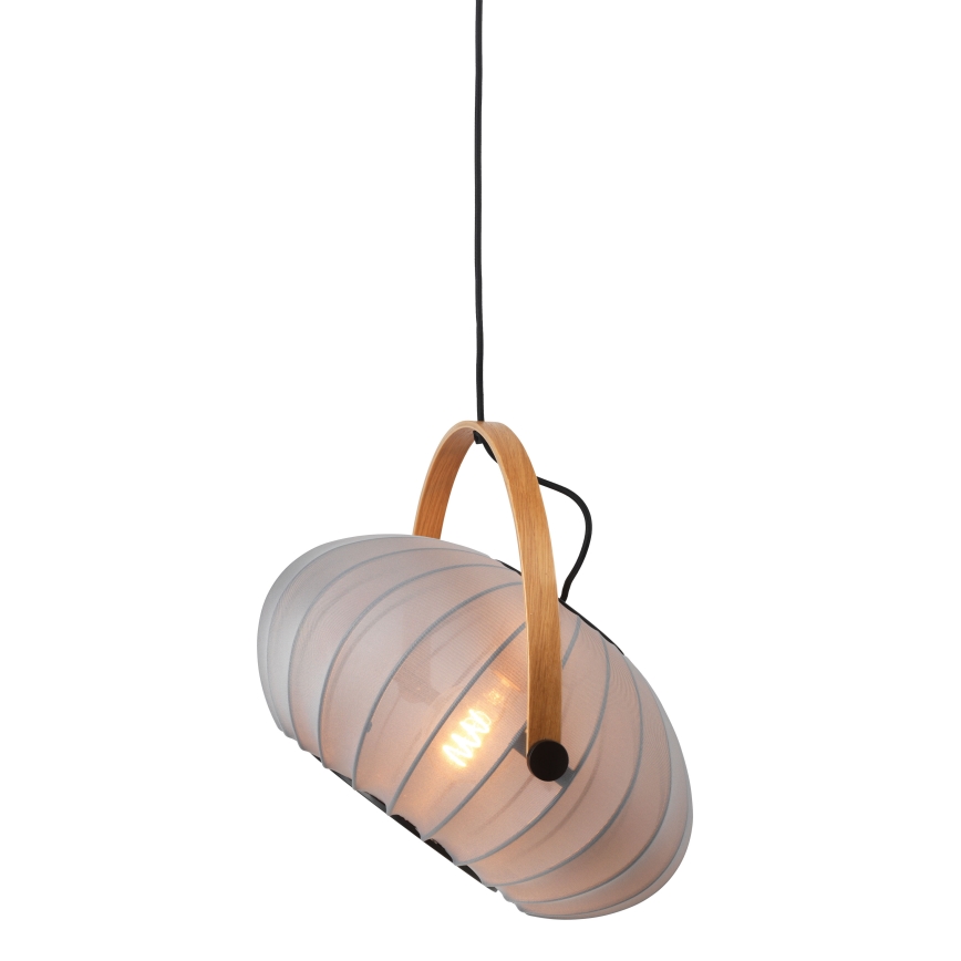 Halo Design 746354 - Lustre suspenso em cabo DC 1xE27/40W/230V Ø 40 cm cinzento/carvalho