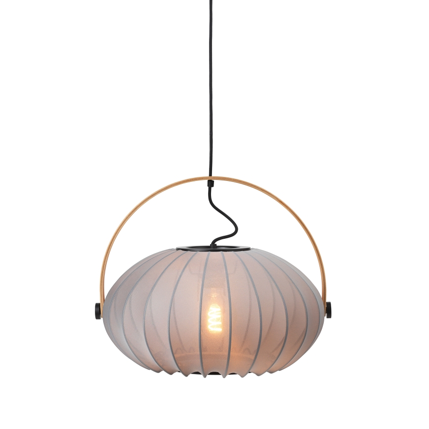 Halo Design 746354 - Lustre suspenso em cabo DC 1xE27/40W/230V Ø 40 cm cinzento/carvalho