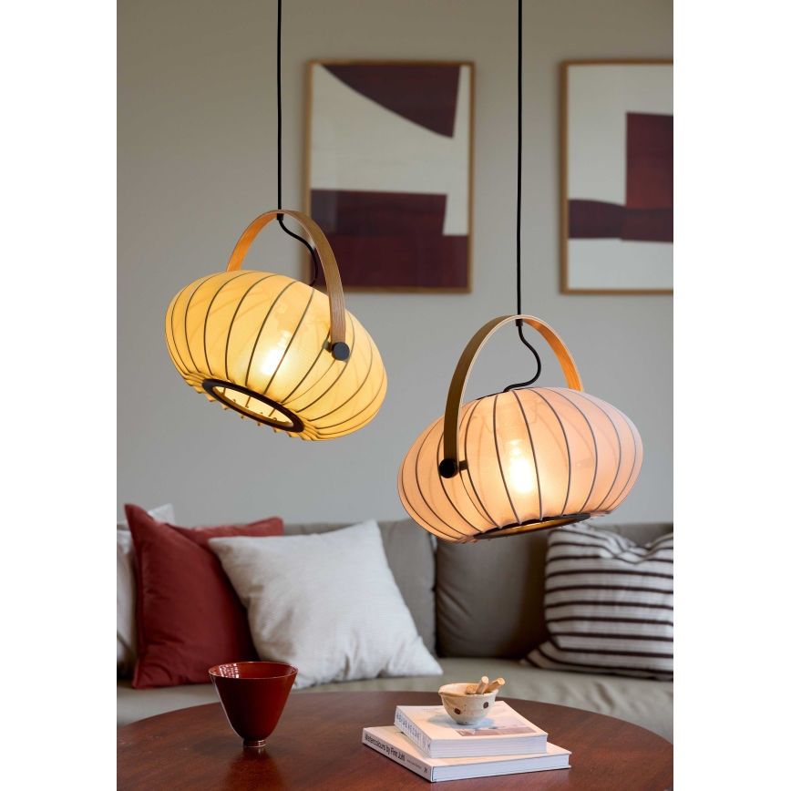 Halo Design 746361 - Pendente com cabo DC 1xE27/40W/230V Ø 40 cm verde/carvalho