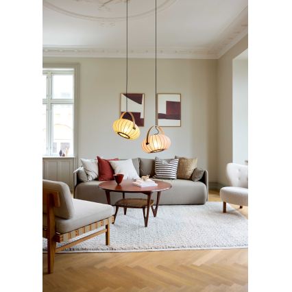 Halo Design 746361 - Pendente com cabo DC 1xE27/40W/230V Ø 40 cm verde/carvalho