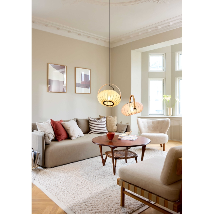 Halo Design 746361 - Pendente com cabo DC 1xE27/40W/230V Ø 40 cm verde/carvalho