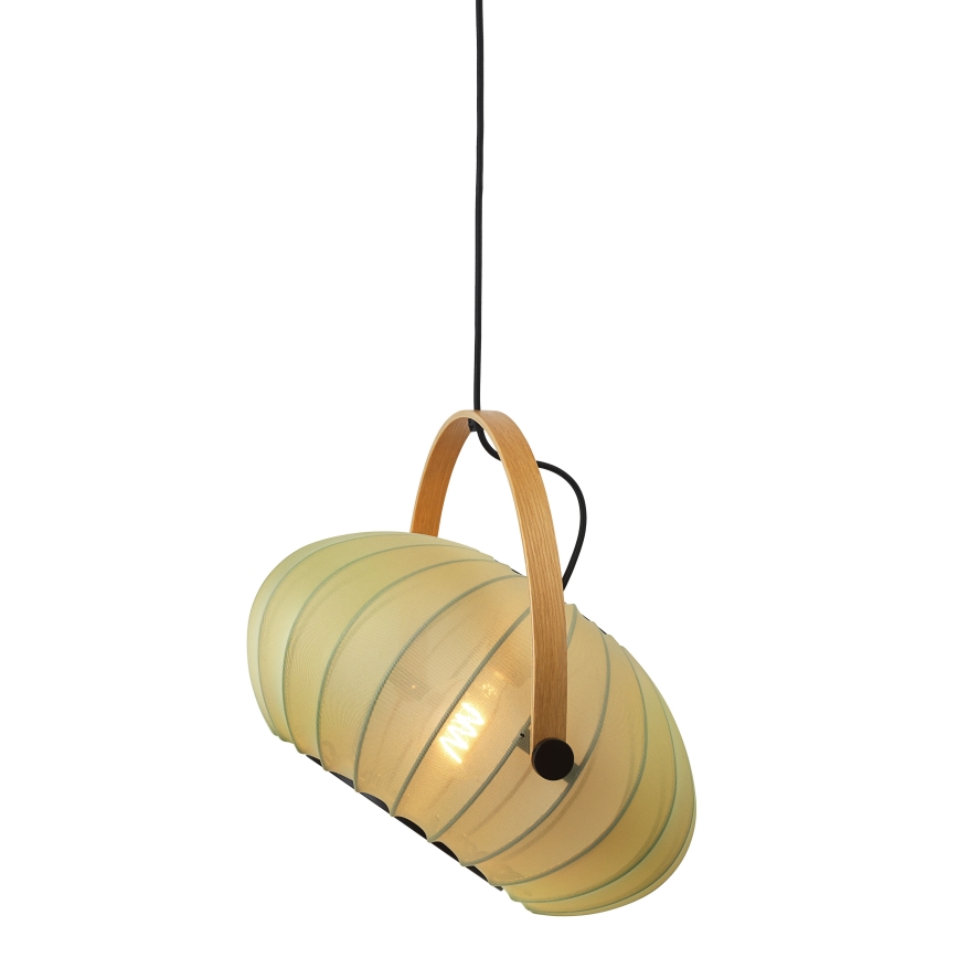 Halo Design 746361 - Pendente com cabo DC 1xE27/40W/230V Ø 40 cm verde/carvalho