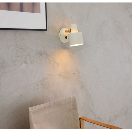 Halo Design 746873 - Aplique de parede orientável VOGUE 1xE27/40W/230V creme/latão