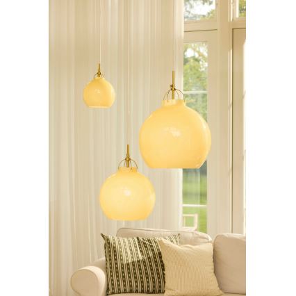 Halo Design 748006 - Candeeiro suspenso com cabo TOSCANA 1xE27/40W/230V Ø 27 cm bege/latão