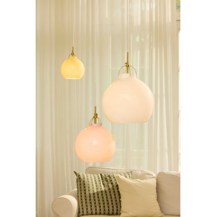Halo Design 748068 - Lustre suspenso com cabo TOSCANA 1xE27/40W/230V Ø 36 cm creme/latão