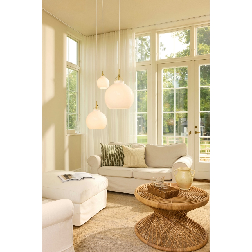Halo Design 748068 - Lustre suspenso com cabo TOSCANA 1xE27/40W/230V Ø 36 cm creme/latão