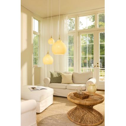 Halo Design 748075 - Lustre pendente em cabo TOSCANA 1xE27/40W/230V Ø 36 cm bege/latão