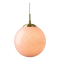 Halo Design 748372 - Candeeiro pendente em cabo CANDY 1xE27/25W/230V Ø 20 cm rosa/latão