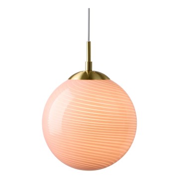 Halo Design 748372 - Candeeiro pendente em cabo CANDY 1xE27/25W/230V Ø 20 cm rosa/latão