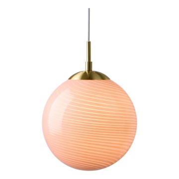 Halo Design 748488 - Candeeiro suspenso por cabo CANDY 1xE27/25W/230V Ø 25 cm rosa/latão