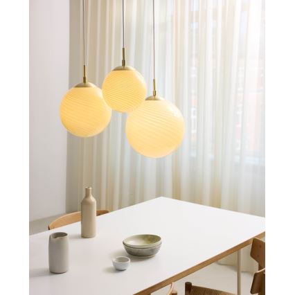 Halo Design 748587 - Pendente com cabo CANDY 1xE27/25W/230V Ø 30 cm bege/latão