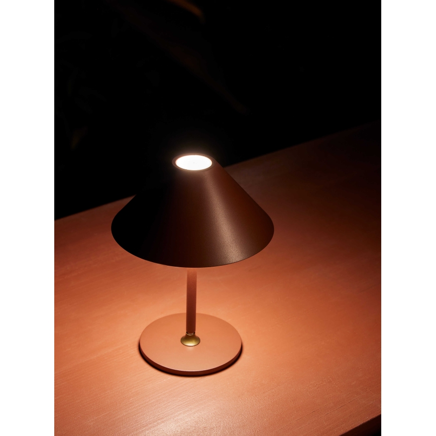 Halo Design 800834 - Candeeiro de mesa recarregável LED regulável para exterior HYGGE 3W/4000 mAh IP54 bordô