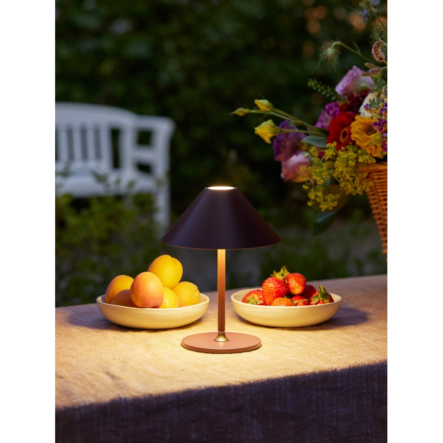 Halo Design 800834 - Candeeiro de mesa recarregável LED regulável para exterior HYGGE 3W/4000 mAh IP54 bordô