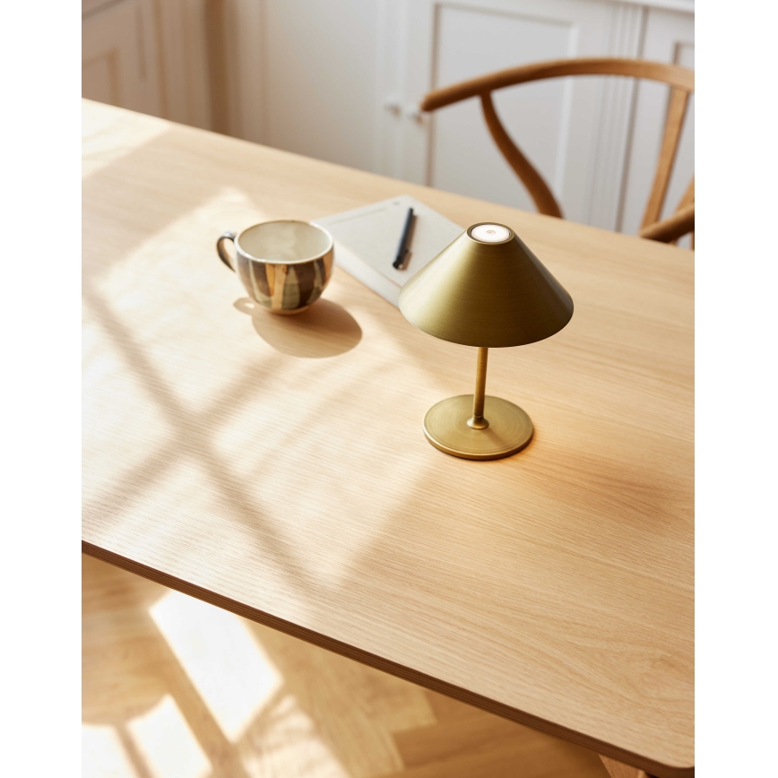 Halo Design 800841 - Lâmpada de mesa LED regulável recarregável para exterior HYGGE LED/3W/4000 mAh IP54 latão
