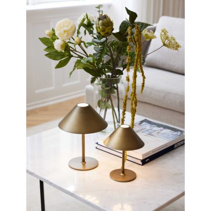 Halo Design 800841 - Lâmpada de mesa LED regulável recarregável para exterior HYGGE LED/3W/4000 mAh IP54 latão