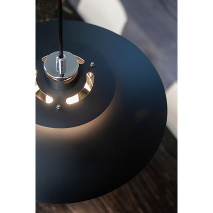 Halo Design 990259 - Lustre suspenso com cabo SORUP, 1xE27/40W/230V, diâmetro 40 cm, preto/cromado brilhante