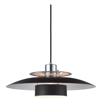 Halo Design 990259 - Lustre suspenso com cabo SORUP, 1xE27/40W/230V, diâmetro 40 cm, preto/cromado brilhante