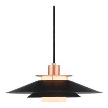 Halo Design 990785 - Lustre RIVOLI suspenso por cabo, 1xE27/40W/230V, diâmetro 40 cm, preto/cobre