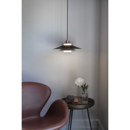 Halo Design 990785 - Lustre RIVOLI suspenso por cabo, 1xE27/40W/230V, diâmetro 40 cm, preto/cobre