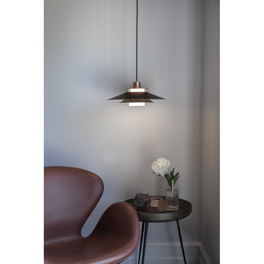 Halo Design 990785 - Lustre RIVOLI suspenso por cabo, 1xE27/40W/230V, diâmetro 40 cm, preto/cobre