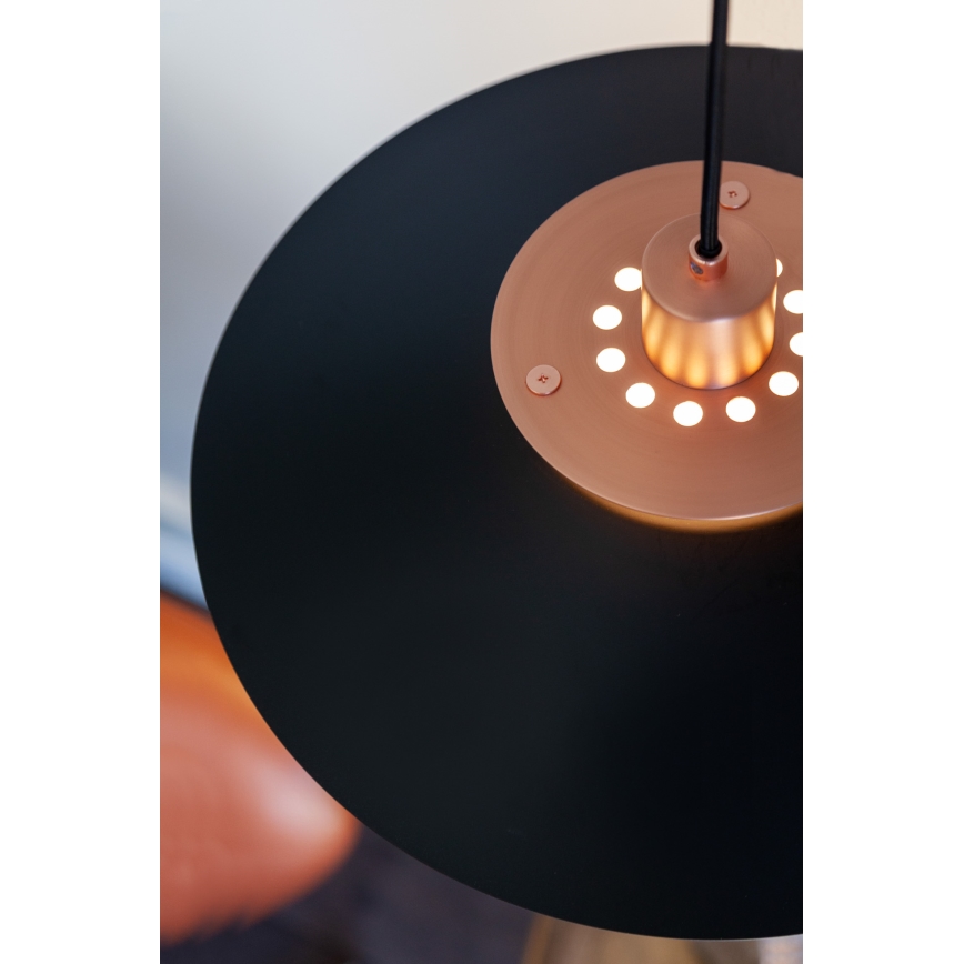 Halo Design 990785 - Lustre RIVOLI suspenso por cabo, 1xE27/40W/230V, diâmetro 40 cm, preto/cobre