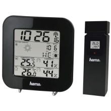 Hama - Estação meteorológica com visor LCD e despertador 2xAA preto