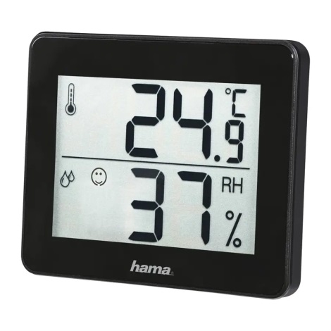 Hama - Termómetro interior com um medidor de humidade 1xCR2025 preto
