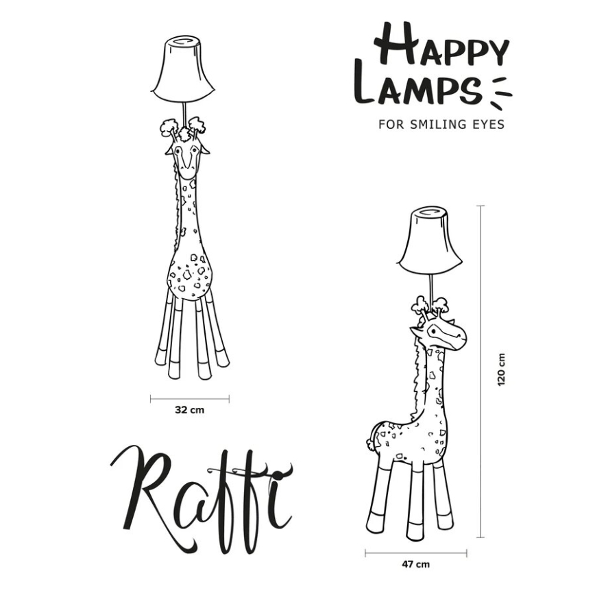 Happy Lamps - Candeeiro de chão LED de criança RAFFI LED/5,4W/230V girafa