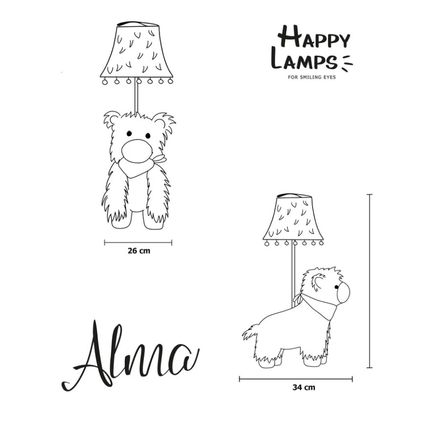 Happy Lamps - Candeeiro de mesa de criança LED ALMA LED/5,4W/230V lhama