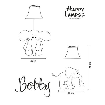 Happy Lamps - Candeeiro de mesa de criança LED BOBBY LED/5,4W/230V elefante